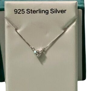 🆕 Dainty Heart Necklace-Sterling Silver with .5 ctwt Moissanite